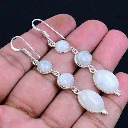 Silver Overlay / Plated Natural Stone Earrings