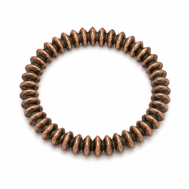 Copper Saucers Beaded Stretchy Bracelet