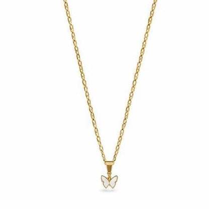 18-20" Butterfly Stainless Steel Necklace Waterproof Non tarnish