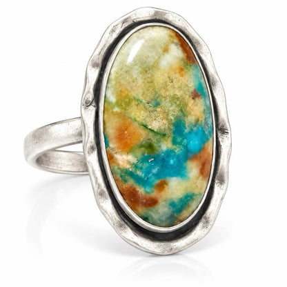 Adjustable Fox Turquoise .925 Sterling Silver Ring
