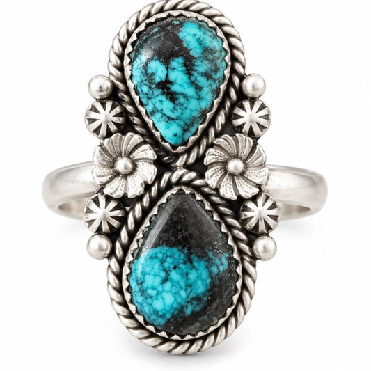 Adjustable Blue Moon Turquouse .925 Solid Sterling Silver Ring Retails for $210