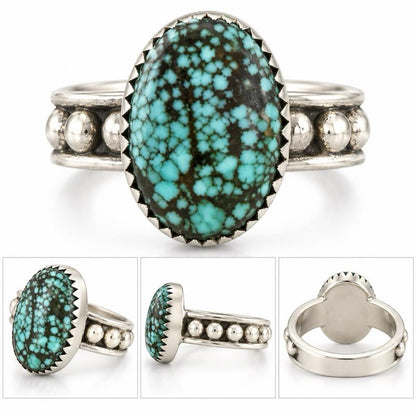 Size 9 Blue Moon Turquoise .925 Sterling Silver Ring