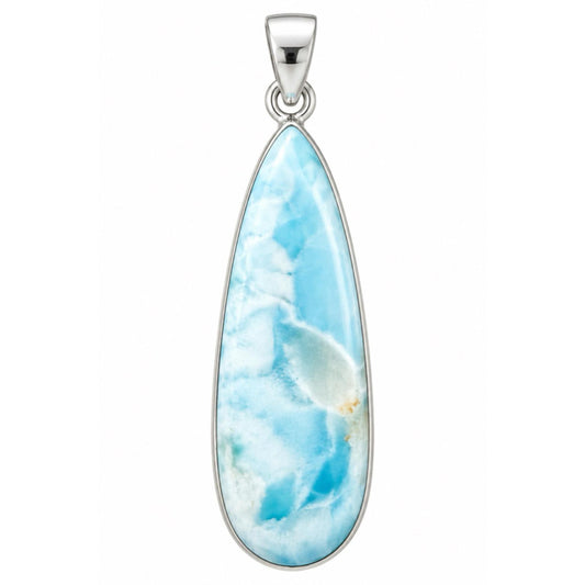 2.03” Larimar .925 Sterling Silver Pendant