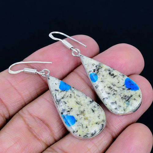 Silver Overlay / Plated Natural Stone Earrings