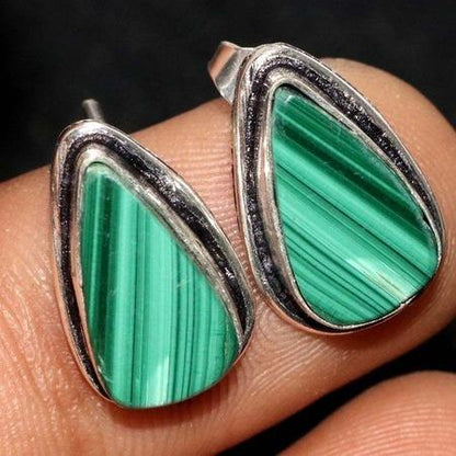 Silver Overlay / Plated Natural Stone Earrings