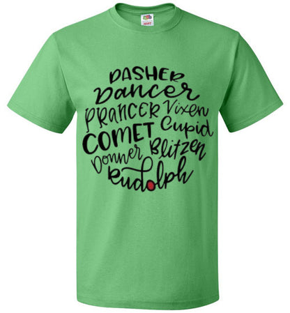 Reindeer Rudolph Christmas Holiday Tee Shirt Top T-Shirt
