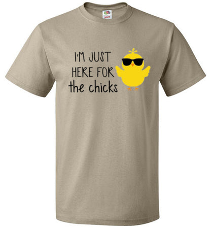Funny Easter I'm Just Here For The Chicks Graphic Tee Shirt Top