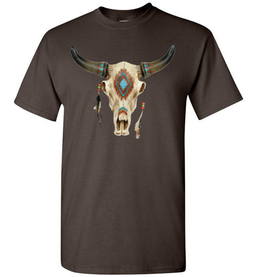 Southwestern Bull Cow Head Tee Shirt Top T-Shirt