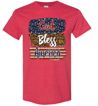 God Bless America Americana USA Tee Shirt Top