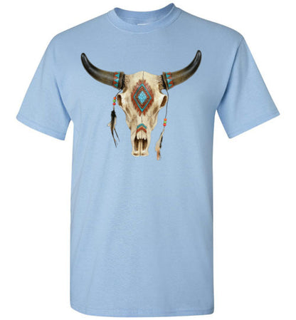 Southwestern Bull Cow Head Tee Shirt Top T-Shirt