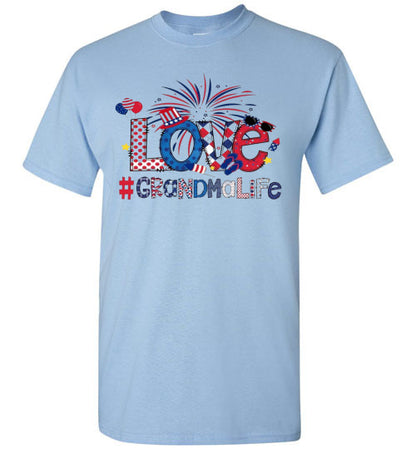Grandma Life Fireworks Patriotic American USA Graphic Tee Shirt 32453