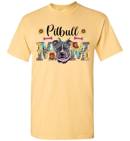 Pitbull Dog Mom Graphic Tee Shirt Top T-Shirt