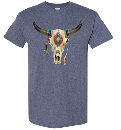 Southwestern Bull Cow Head Tee Shirt Top T-Shirt