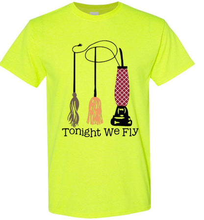 Tonight We Fly Witch Fall Halloween Tee Shirt Top