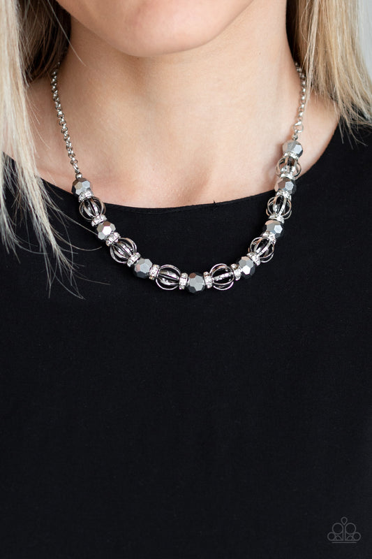 Metro Majestic - Silver Necklace Earring Jewelry Set 2650