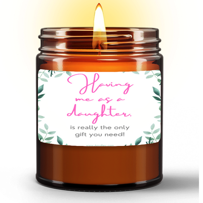 Funny Mother Father Daughter Natural Wax Candle Gift
