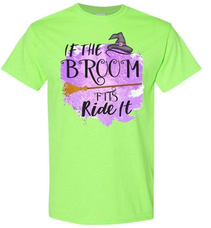 If The Broom Fits Witch Halloween Fall Tee Shirt Top T-Shirt Costume