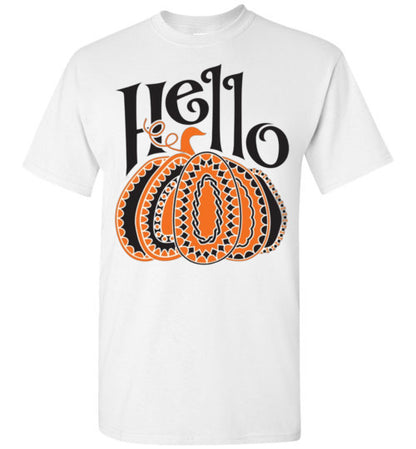 Hello Pumpkin Graphic Fall Tee Shirt Top T-Shirt